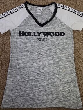PINK Victoria's Secret Bling Sequin Hollywood Los Angeles Tee